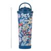 New 830ml Large-Capacity Thermos Cup with Convenient Handle, Dual-Use Drinking Cup, Large-Hole Printed Straw Cup