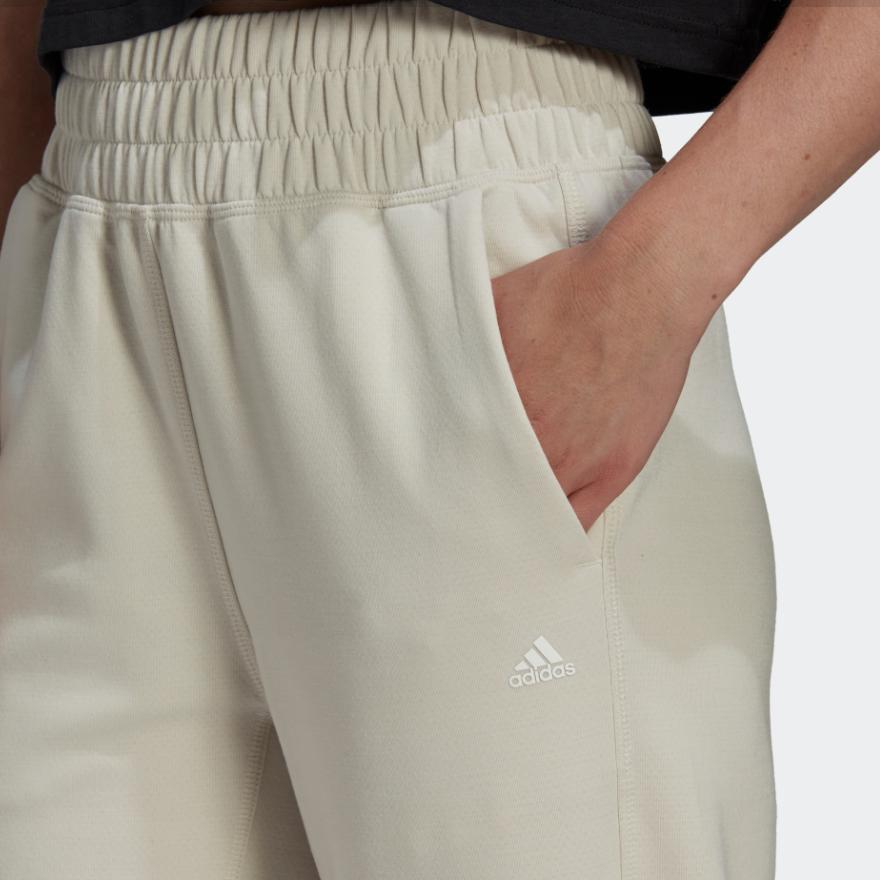 adidas Женские вязаные брюки-джоггеры Белые С умеренной манжетой HK2364
