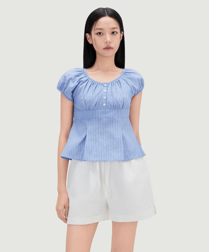 MIXXO Puff Sleeve Short Sleeve Blouse_Miwbwg701G