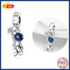 100% S925 Sterling Silver Firefly Charms Evil Eye Hot Air Balloon Blue Charms Fit  Original Bracelet DIY Jewelry Making