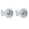 Sunflower Stud Earrings: One-Carat Zircon, Women's European & American Fashion