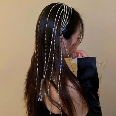 Корейский стиль, высококачественная повязка на голову со стразами и женской длинной кисточкой, аксессуары для волос со стразами, модный инструмент для свадебной укладки