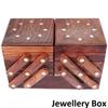 Wooden Jewellery Box for Women Hand Carved Sheesham Wood Carvings, Gift Items (5 Compartments)