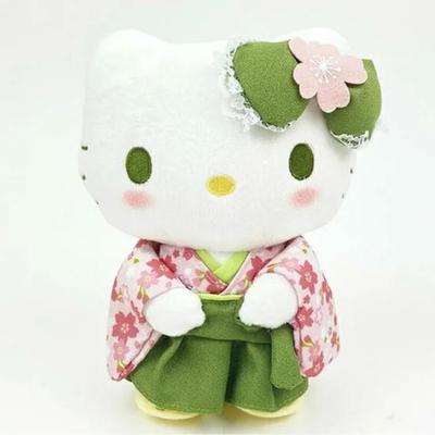 Персонажи Sanrio Кимоно Матча Плюшевая игрушка Hello Kitty (S Размер)