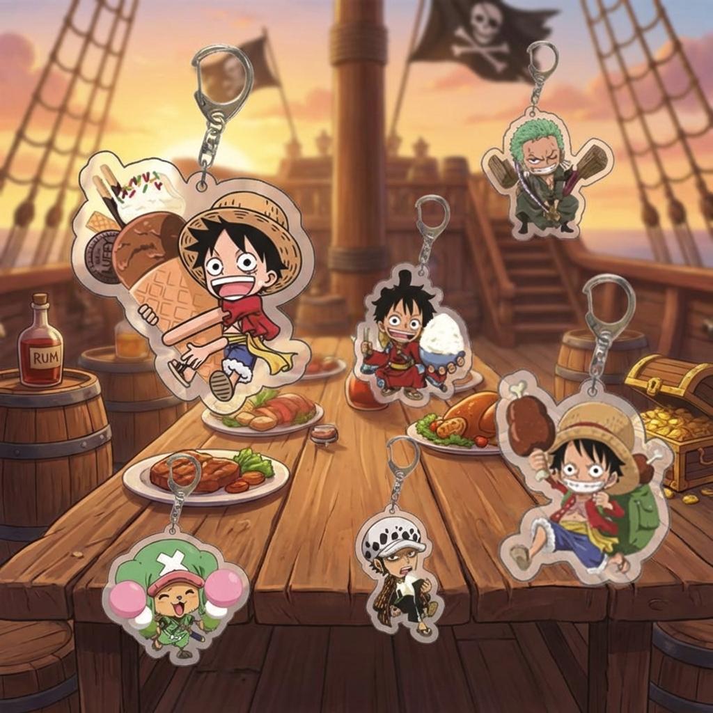 Аниме Аксессуары One Piece Акриловый Брелок Луффи Зоро Прозрачный Кулон DIY Двусторонний В Наличии Подарок Для