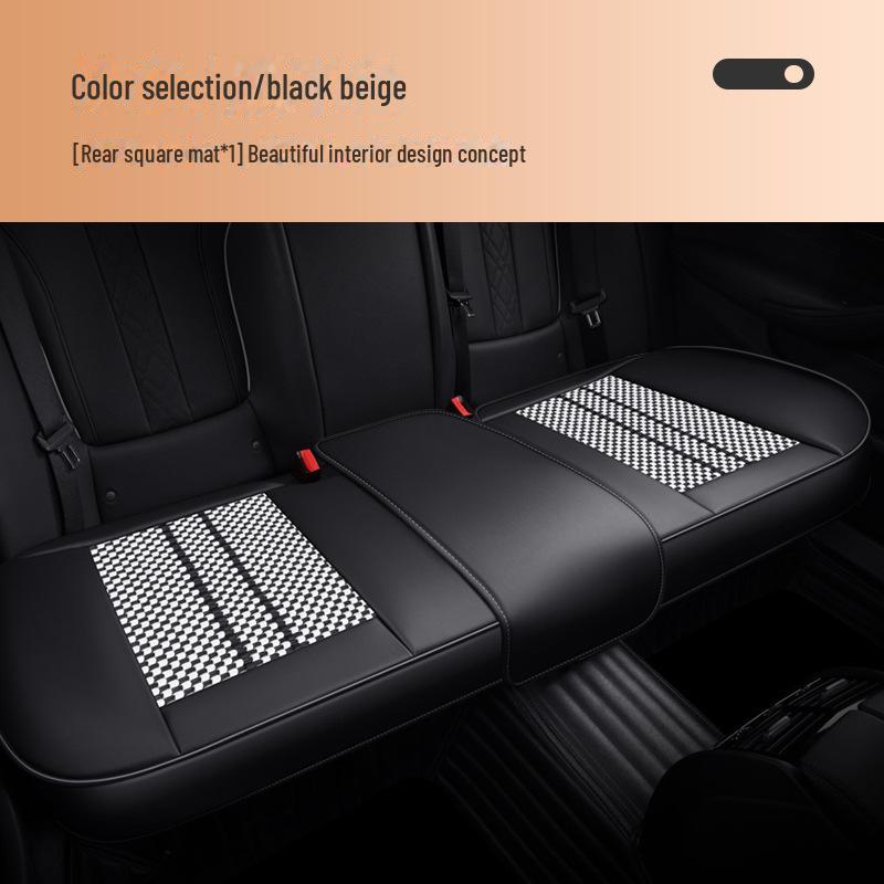 Комплект всесезонных подушек на сиденье автомобиля для водителя, с кожаной обивкой и материалом Ice Silk для вентиляции и противоскользящими свойствами.