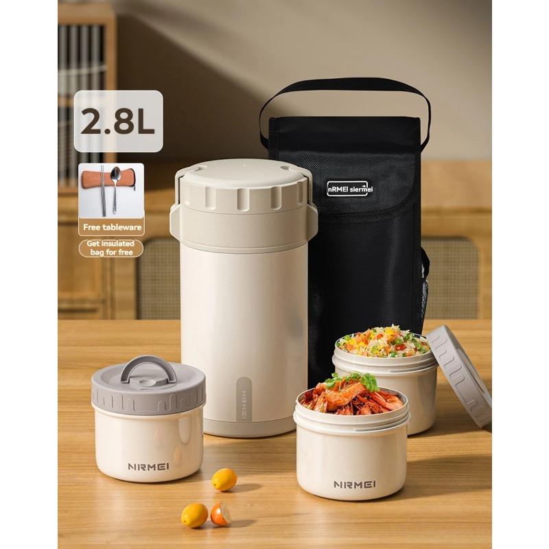 3.2L Термоконтейнер для ланча Bento многофункциональный Горячая еда Нержавеющая сталь Многослойный Отдельный Контейнер Посуда Коробка Набор