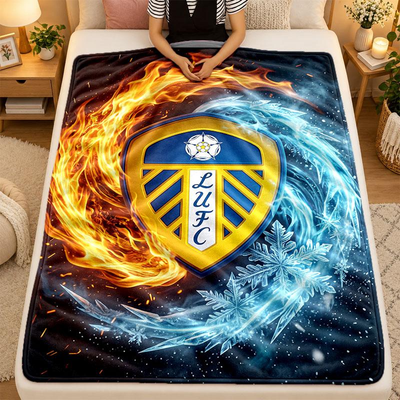 Фланелевое одеяло Leeds United Football Теплое Мягкое Плед для использования на диване кровати в гостиной