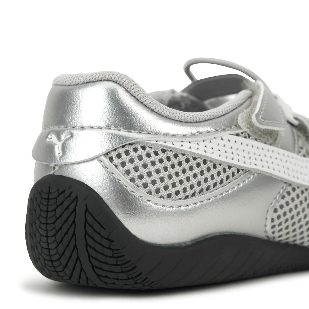 Puma Кроссовки Speedcat Go Metallic V Удобные Универсальные Низкие Повседневные Детские кроссовки Серебристо-белые 409185-01