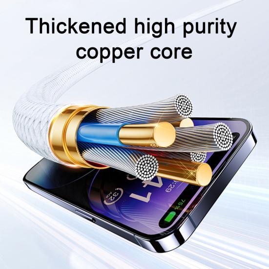 Кабель для передачи данных с двойным интерфейсом Type-C, быстрая зарядка, без запутывания, со смарт-чипом, высокоскоростной кабель для передачи данных для серии iPhone 15