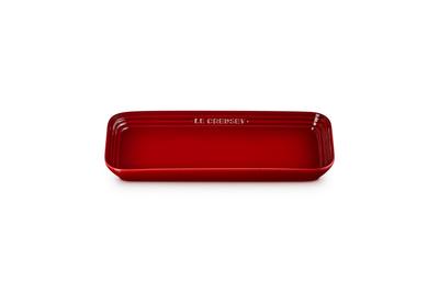 Прямоугольная тарелка Le Creuset 25 см Вишнево-красная Термостойкая, холодостойкая, для микроволновой печи, посудомоечной машины, выпечки, для рыбы на гриле