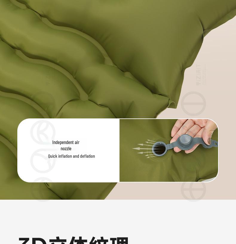 Outdoor Double Camping Inflatable Pad with Foot Pump - Moisture-Proof, Thickened TPU Air Mattress