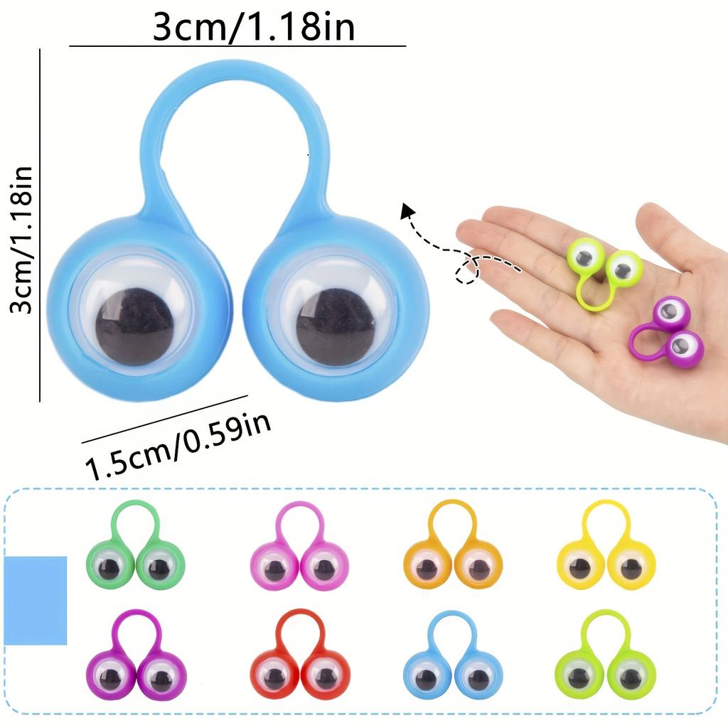 12pcs Interactive Wiggling Eyes,Big Eye Rings, Eyeball Finger Puppets,Enhance Imagination,Party Favors,for Christmas,Halloween