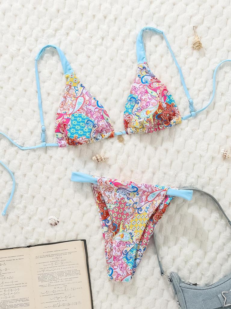 2025 Европейский и американский сексуальный купальник бикини с принтом для женщин