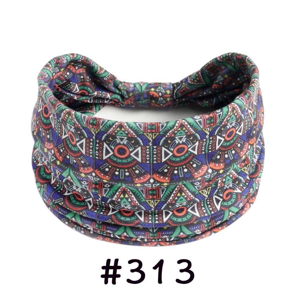 Boho Headbands for Women Cotton Wide Headwrap Non Slip Stretch Hairbands Workout Yoga Head Bands Bandage Running Bandana Turban Hair Accessories