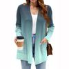 Женские легкие кардиганы с открытой передней частью, с длинными рукавами, повседневные, свободные, тонкие кардиганы с карманами