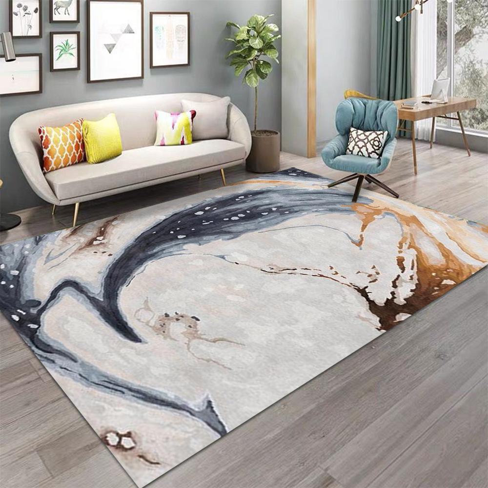 Скандинавский ковер для гостиной, дивана, журнального столика, коврик в современном минималистичном стиле, нескользящий, для дома, комнаты, спальни, напольный коврик