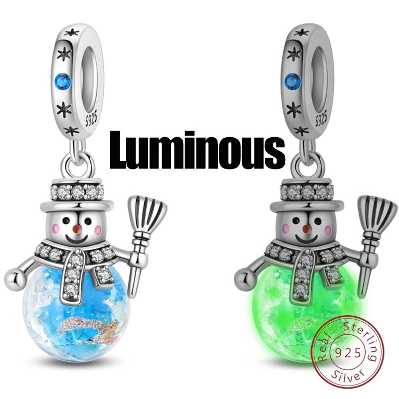 Shining 925 Silver Zircon Inlaid with Winter Designer Charms Beads Fit Wedding and Festival DIY Fine Jewelry Gifts