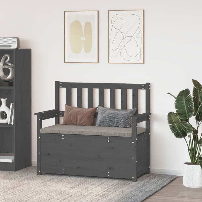 VidaXL Bench Living Room Seat Entryway Bench Storage Bench Living Room Furniture Home Interior Grey 112.5x51.5x96.5 823561