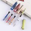 Titanium Fountain Pen High Ink Capacity Vacuum Filling Stainless Steel Fine Nib Smooth Writing Pen for Daily Writing