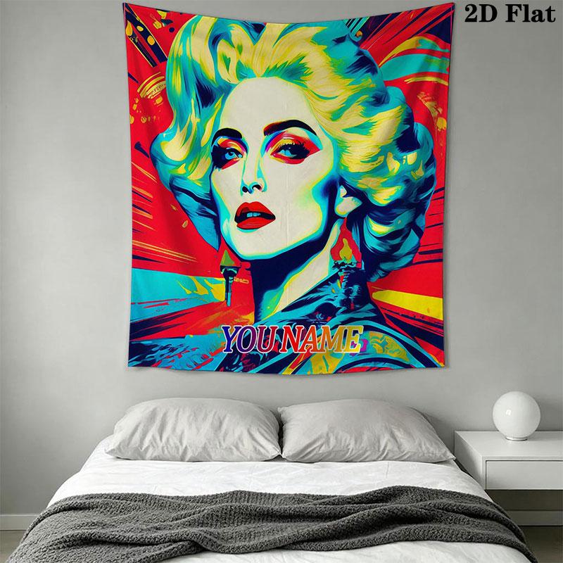 Custom Madonna Wall Hanging Printed Fabric Blanket Decorative Tapestries for Bedroom Living Room Home Decor