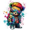Cool Bear With Stylish Glasses Heat Transfer Sticker, DIY Colorful Animal Iron-On Decals For Clothes, T-Shirt Making, Pillow Decorating