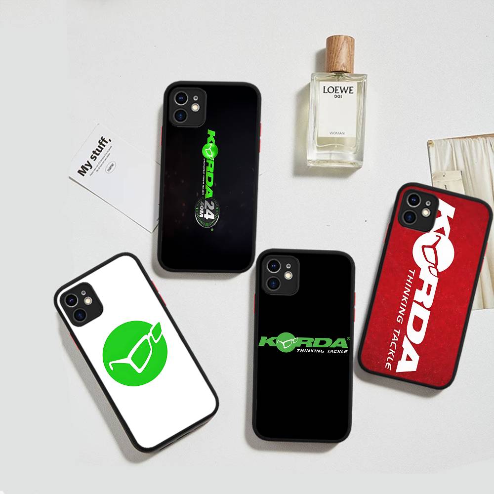 K-Korda Fishing Logo Silicone Case For IPhone 16 15 14 13 12 11 Pro Max Plus X XS MAX Shockproof Matte Cover