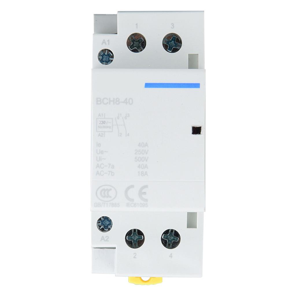 2P 40A Low Power Consumption Household DIN Rail AC Contactor 2NO 50 60HZ 220V 230V