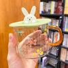 Мультяшный милый кролик стеклянная кружка кофейная кружка для чая кружки и кружки забавная посуда для кухни столовой бара дома сада