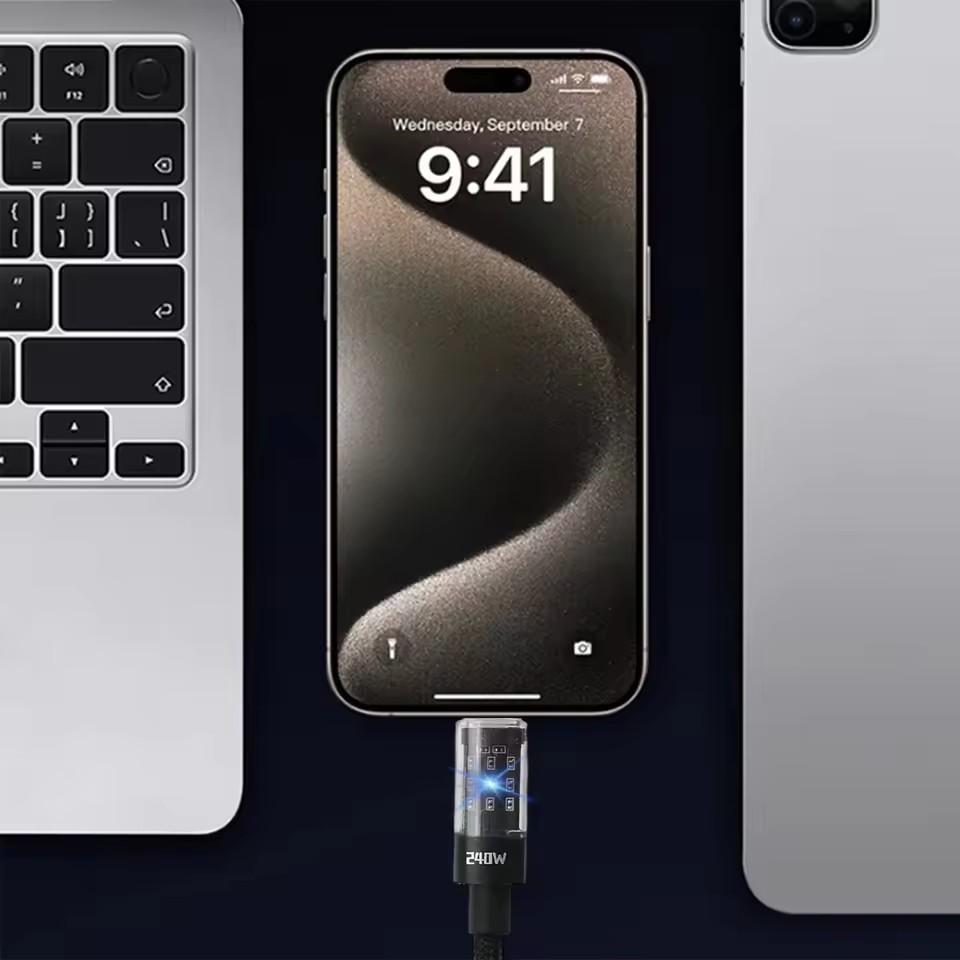 240 В Нейлоновый Кабель Тип C USB Супер Быстрая Зарядка Кабель Для Samsung Xiaomi Huawei Honor Светодиодный Цифровой Дисплей Быстрое Зарядное Устройство Кабель для Передачи Данных