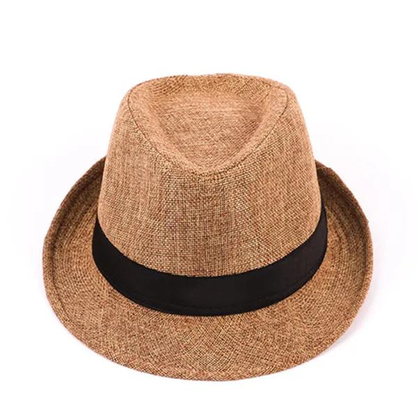 Красивые мужские шляпы Jazz Cotton Linen Pure Hat Имитация льна Солнцезащитная шляпа Модные аксессуары