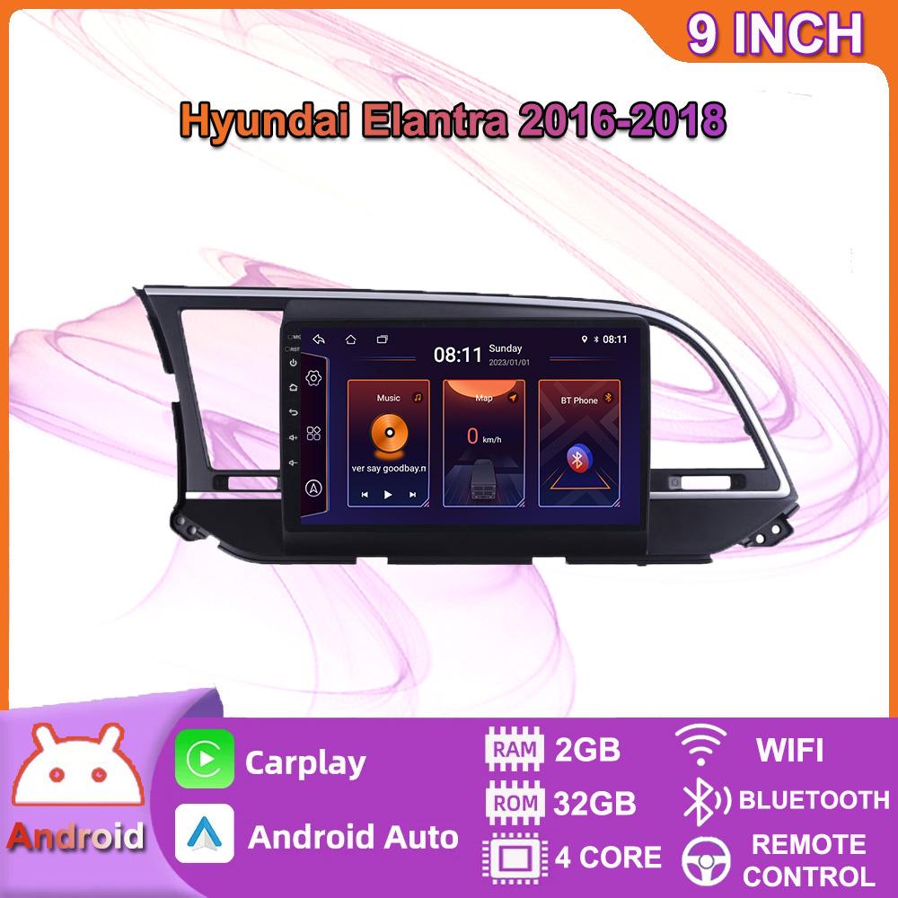 Беспроводное автомобильное радио Carplay для Hyundai Elantra 2016-2018 Android мультимедийный видеоплеер GPS-навигация WIFI 4 + 64 ГБ