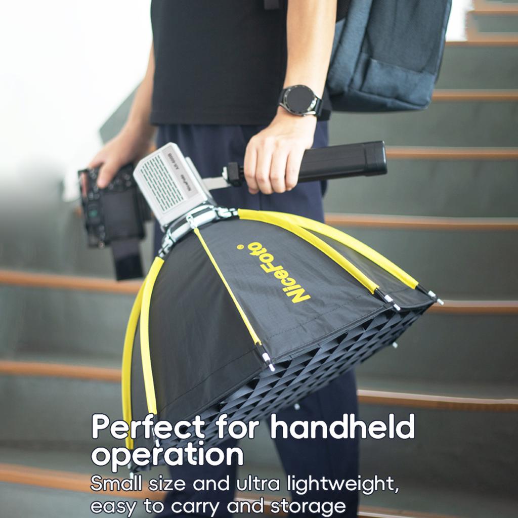 NiceFoto mini-50g 50 см/20 дюймов Мини восьмиугольный софтбокс со съемной рассеивающей тканью и сотовой решеткой