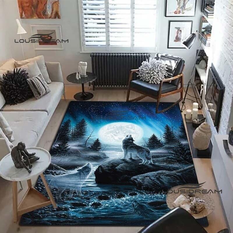 Волк искусство ковры и ковер 3D печать ковер с изображением животных напольный коврик для гостиной спальни большой площади мягкий ковер ковер для детской комнаты