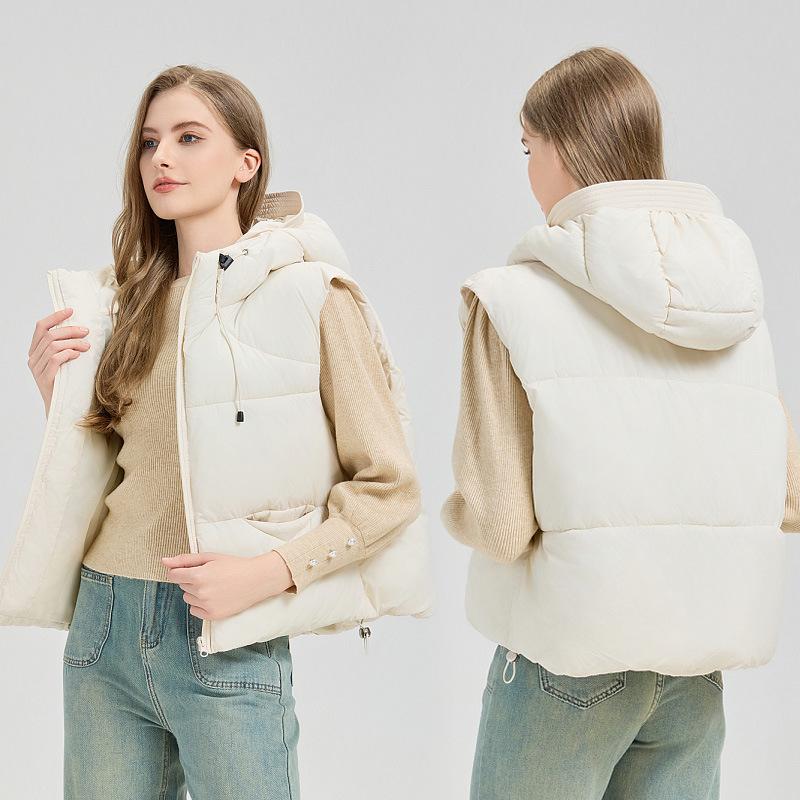Новый хлопковый жилет для женщин на осень и зиму, маленький, с капюшоном, свободный, короткий, пальто-жилет, жилет