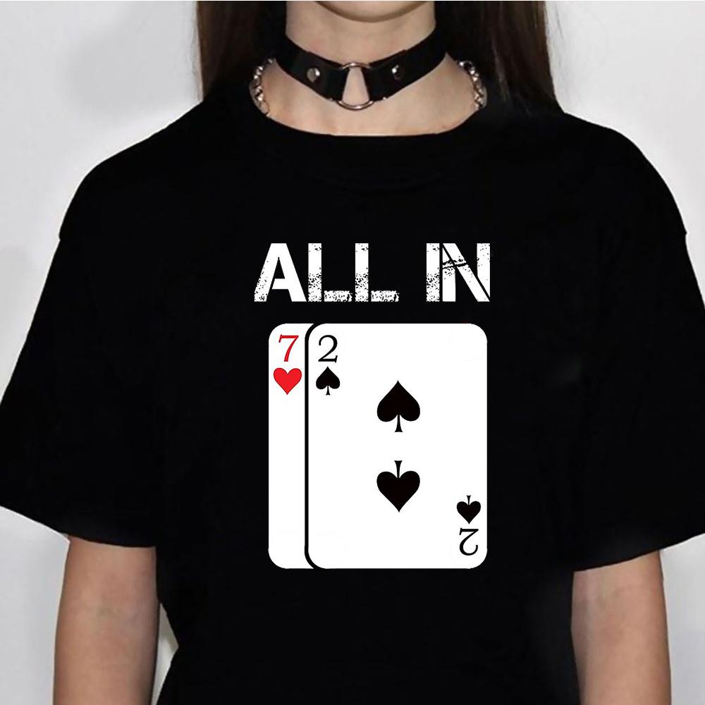 Playing Card T-shirts Women Streetwear T Shirt Female Comic Clothing