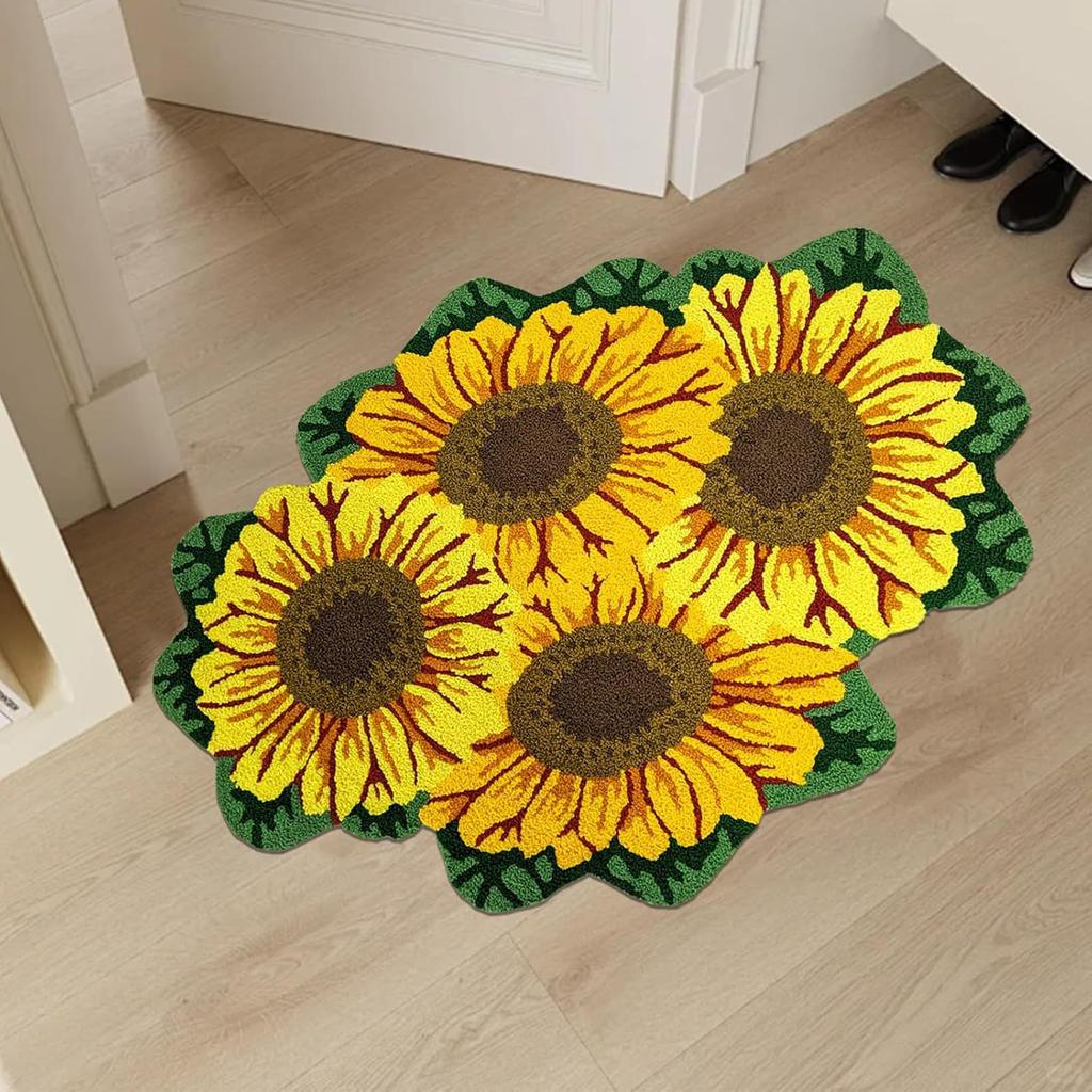 3D Коврик на пол Подсолнух Коврик для ванной комнаты Коврик для прихожей Гостиная Грязеотталкивающий и Противоскользящий