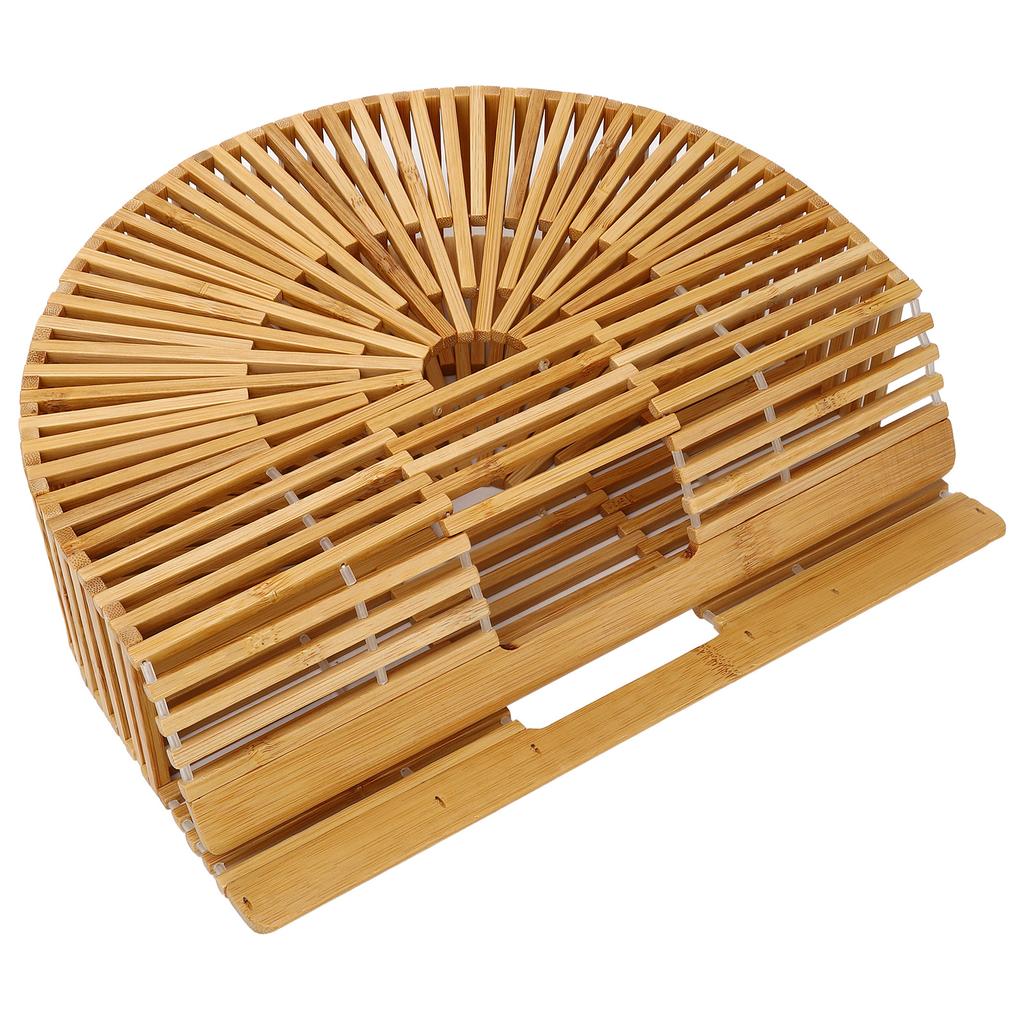 Винтажная бамбуковая сумка женская полукруглая плетеная сумка полая пляжная сумка для лета