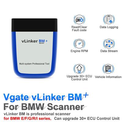VLinker BM+ Инструмент для сканирования OBD автомобиля для BMW, для прошивки скрытых функций Bimmercode, специализированный ELM327 Bluetooth 4.0 для Android iOS, инструмент для сканирования кодов автомобиля