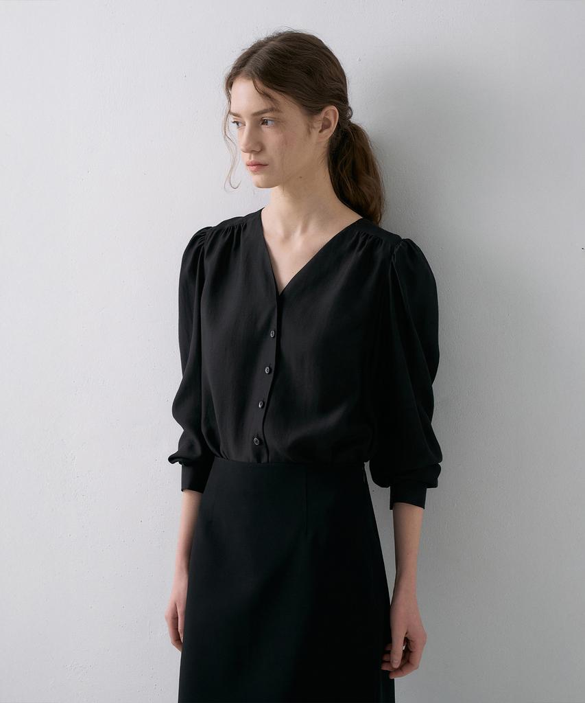 Lamerei Tie V-Neck Dress[Lmbfspdr808]-Black