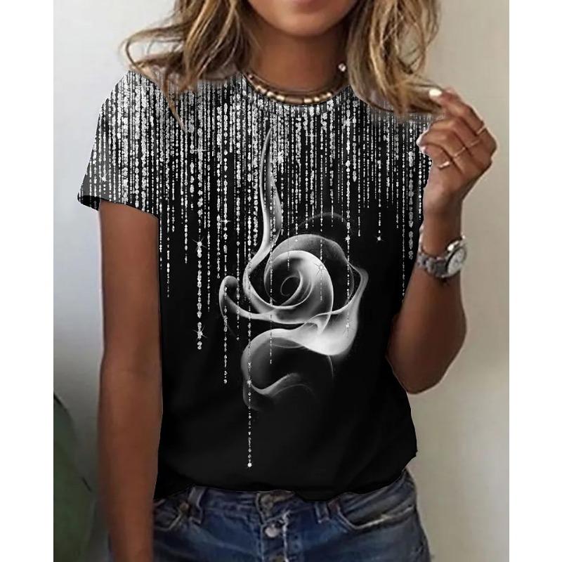 Весна/Лето Новая женская футболка с 3D-принтом ко Дню святого Валентина