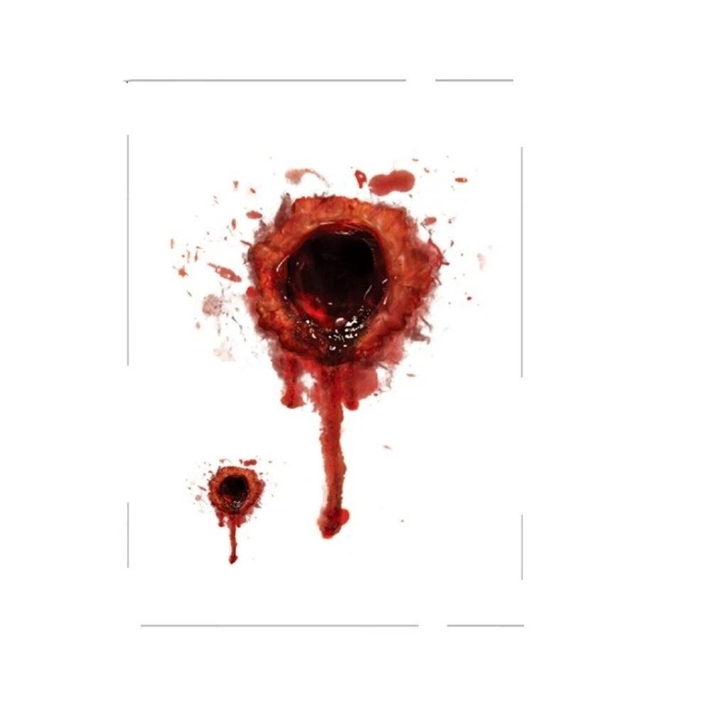 5PCS/SET Long-Lasting Bloody Scar Tattoos Decals Halloween Fake Wound Stickers Film Props
