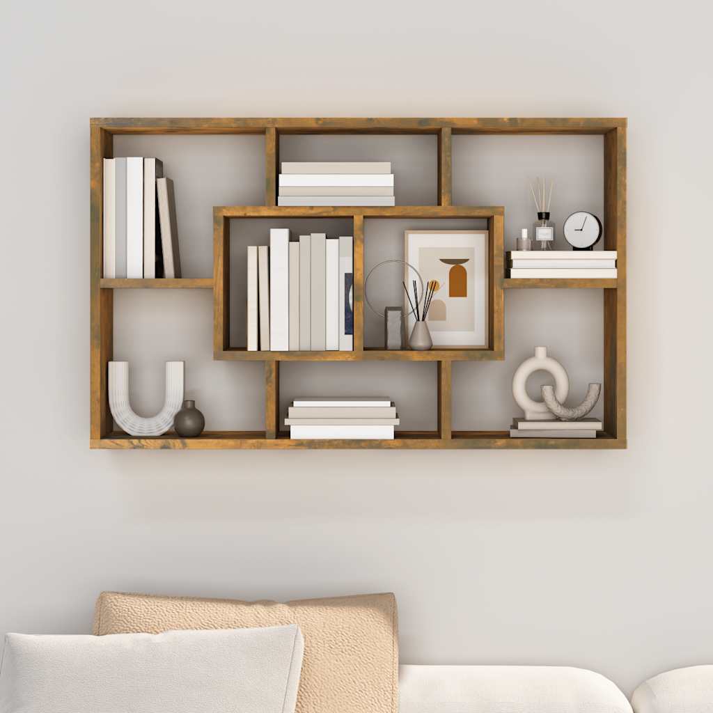 Wall Shelf Smoked Oak 85 x 16 x 52.5 cm Particleboard