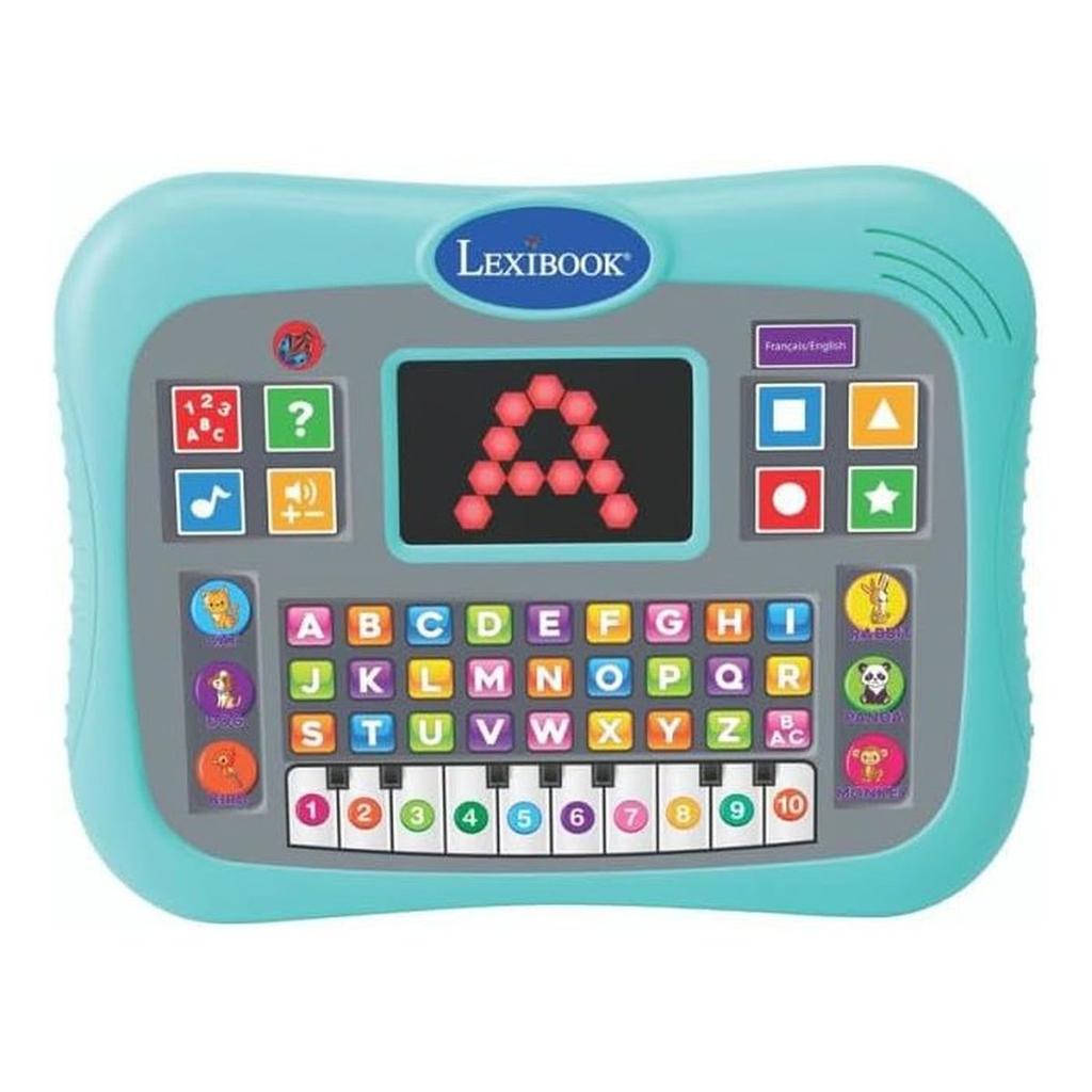 Lexibook, Tablette Parlante Éducative, Anglais/Français, Alphabet, Chiffres, Animaux, Piano, Modes quiz interactifs, Des 3 ans