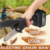 1200W Mini Electric Chain Saw Lithium Battery 288V Pruning One-handed Garden Tool With Chain Saws Rechargeable Woodworking Tool