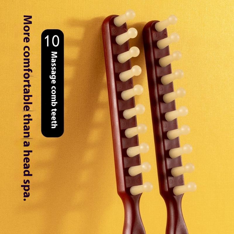 Деревянная расческа с длинной ручкой и широкими зубьями для завивки волос и укладки волнами. Профессиональный салонный инструмент для черных волос и париков.