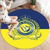 Al-Nassr FC Round Area Rug,Carpet Rug for Living Room Bedroom Sofa Playroom Decor,Non-slip Floor Mat