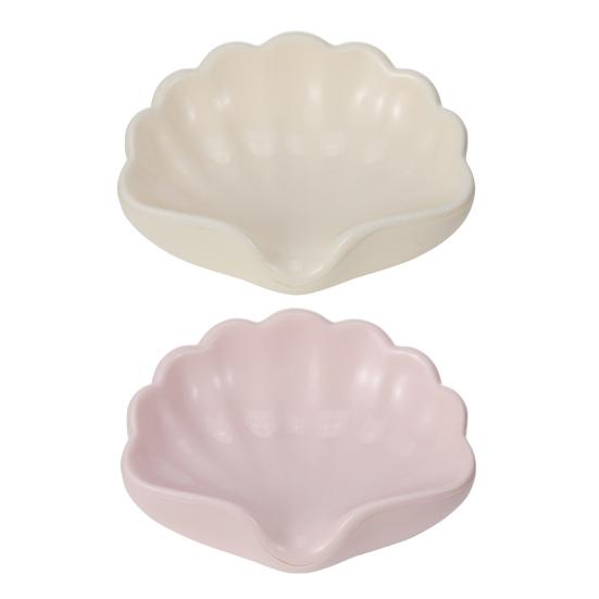 1/2 шт. Мыльница в форме ракушки, поднос для мыла без слива, компактный размер, пластиковая, с функцией автоматического слива, подставка для мыла для ванной