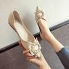 Shoes for Women Pearl Non Slip Pointed Toe Woman Flats On Offer Young Spring Luxury Brand Genuine Mark Wholesale Chic Point