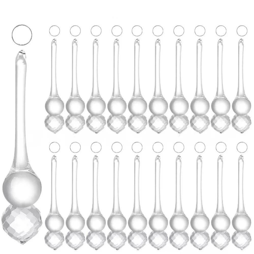 10 шт. Рождественские подвесные украшения в форме капли, хрустальные капли дождя, рождественские украшения, аксессуары для штор